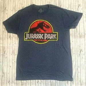 Jurassic Park Mens Heathered Blue T shirt T- Rex Size Medium M